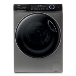 هاير غسالة ملابس اتوماتيك تعبئة أمامية 8كجم, تنشيف 75%, 1200 دورة, 14 برنامج, العناية بالحساسية, بخارو موتورانفيرتر, سيلفر - HW80-BP14939S6