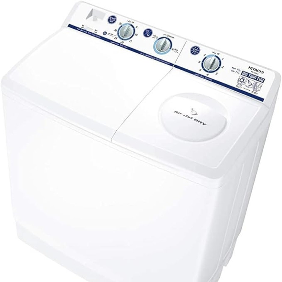 غسالة هيتاشي 13 ك حوضين ابيض-PS1305SJ-WH