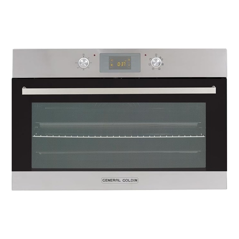 فرن كهربائي بلت ان 90 سم جنرال جولدن تحكم ديجيتال 6 وظائف مع شواية و 2 صواني ومروحتين- GNG90DIG