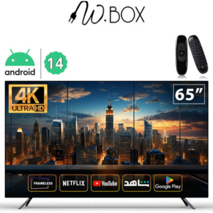 شاشة دبليو بوكس 65 رسيفر داخلي , اندرويد 14 - WB-65BUHD-14
