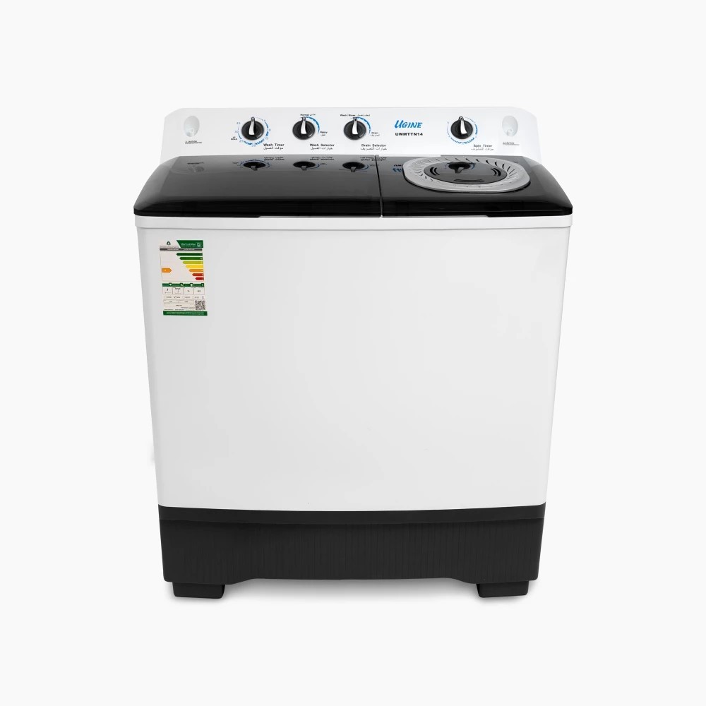 أوجين غسالة حوضين ,14 كغ ,أبيض - UWMTTN14