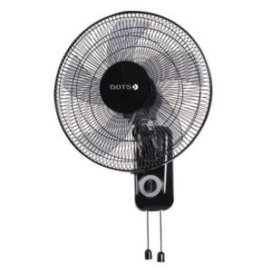 دوتس مروحة جدار, 16 بوصة ,3 سرعات تحكم ,محرك كوبر كامل ,5 شفرات , 70واط, اسود -TFW-B01