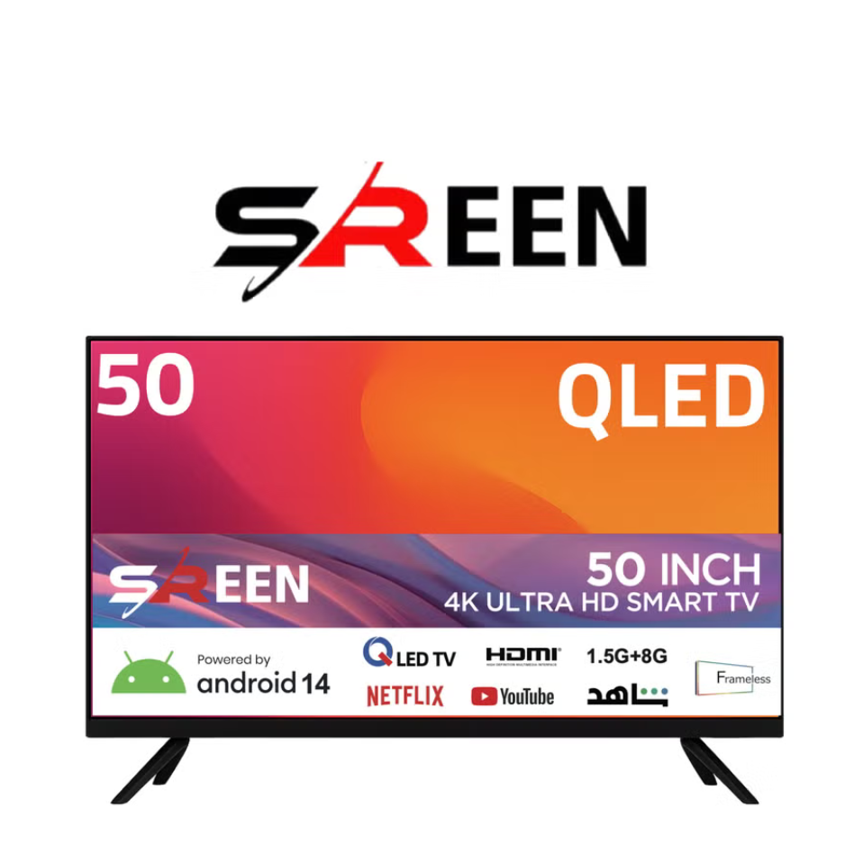 شاشة سرين 50 سمارت 4K كيوليد,اندرويد-SRET-50S4KQ2