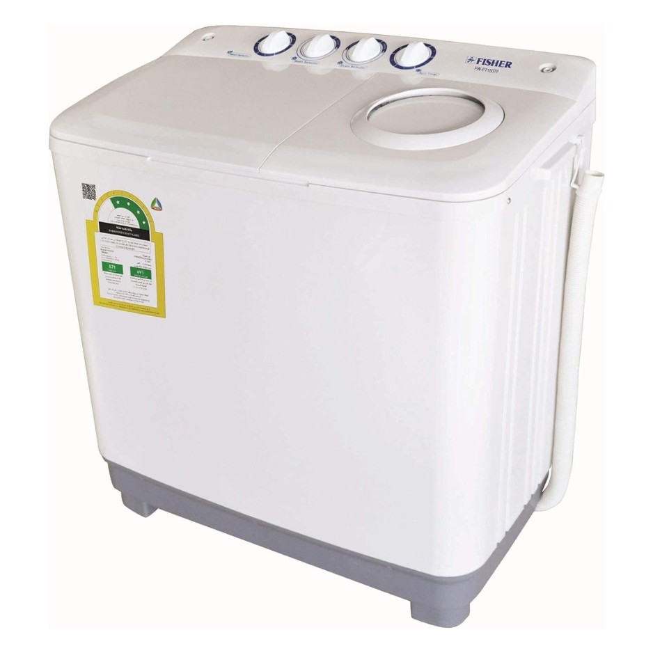 فيشر غسالة بحوضين، تحميل علوي، 10 كغ، أبيض،-FW-1150TF